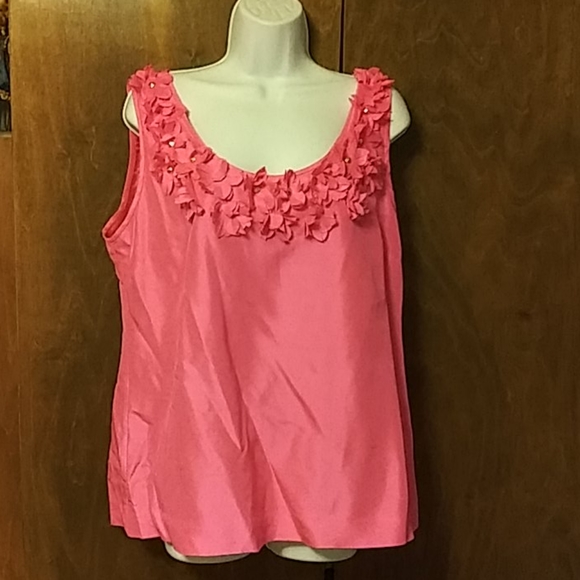 NWT KATE SPADE SILK FUCHSIA FLORAL TANK - Picture 1 of 9
